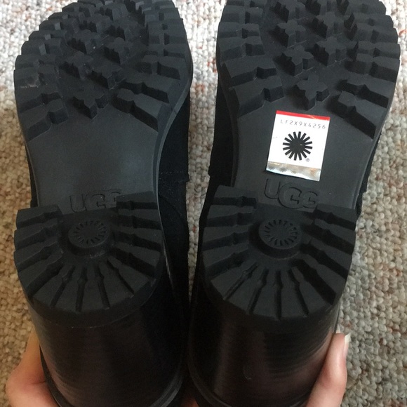 UGG Black Suede High Heel Pull-on Boots - Picture 12 of 16